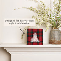 Tartan Christmas Tree Block Sign