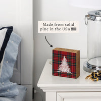 Tartan Christmas Tree Block Sign