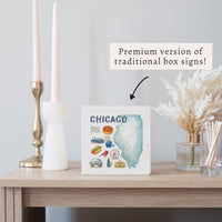 Chicago Illinois State Icons Block Sign
