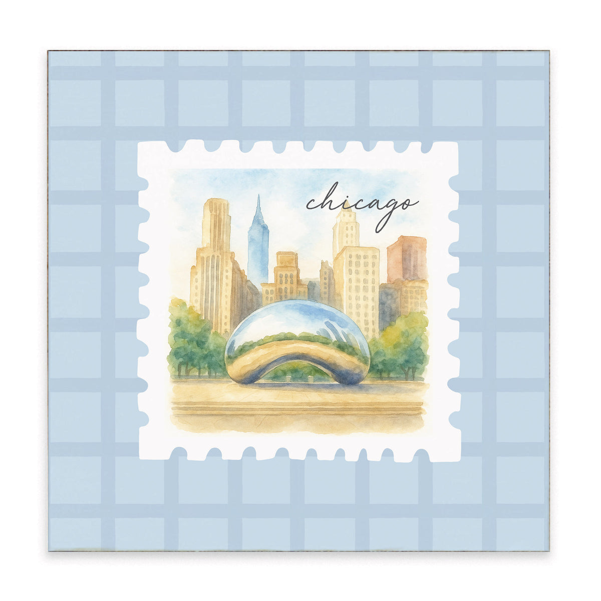 Chicago Stamp Block Sign
