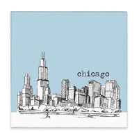 Chicago City Skyline Block Sign