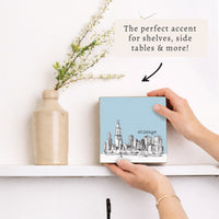 Chicago City Skyline Block Sign