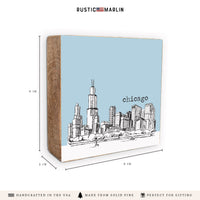 Chicago City Skyline Block Sign