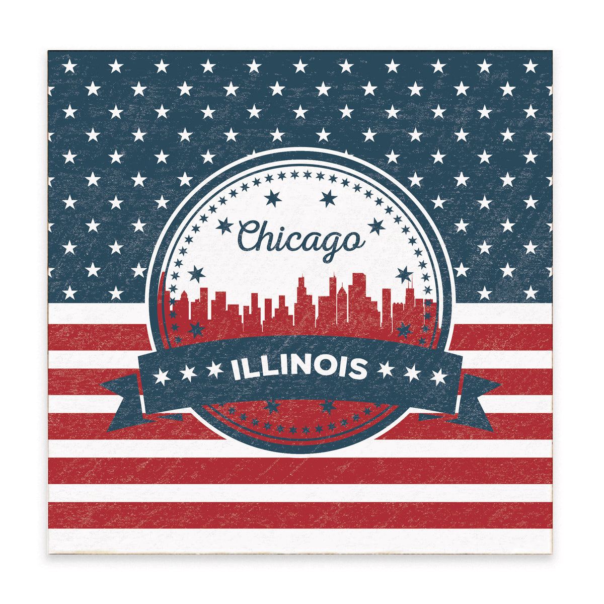 Chicago Patriotic Block Sign