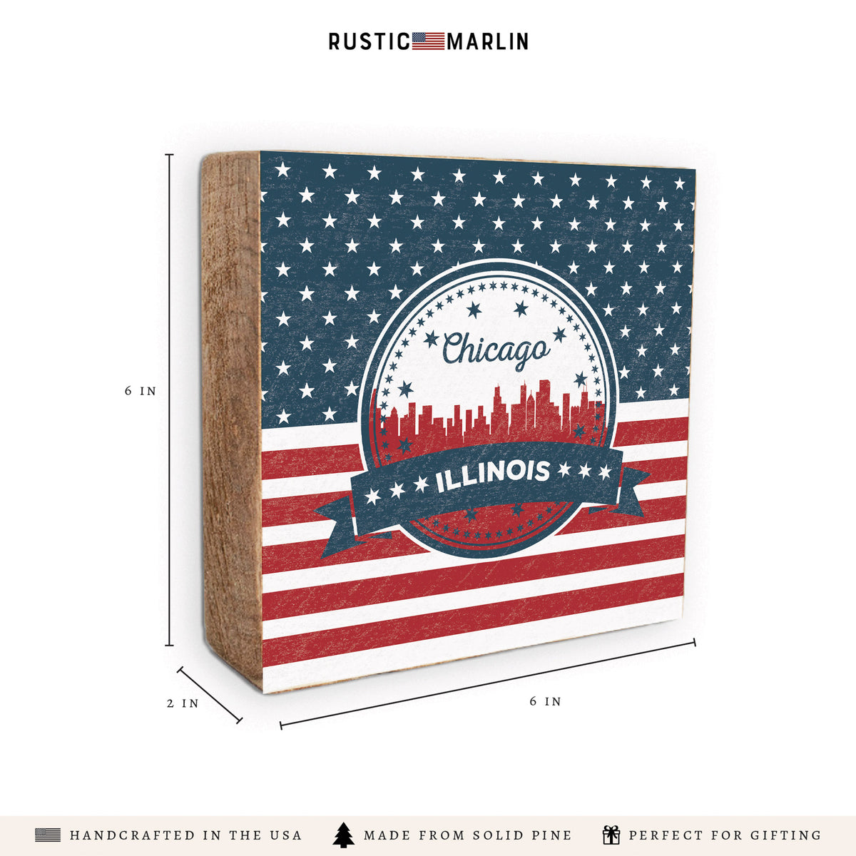 Chicago Patriotic Block Sign