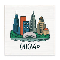 Chicago Cityscape Block Sign