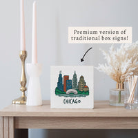 Chicago Cityscape Block Sign