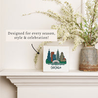 Chicago Cityscape Block Sign