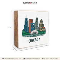 Chicago Cityscape Block Sign