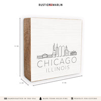 Chicago City Line Art Block Sign