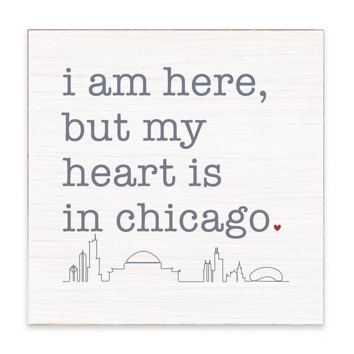 My Heart Is In Chicago Block Sign