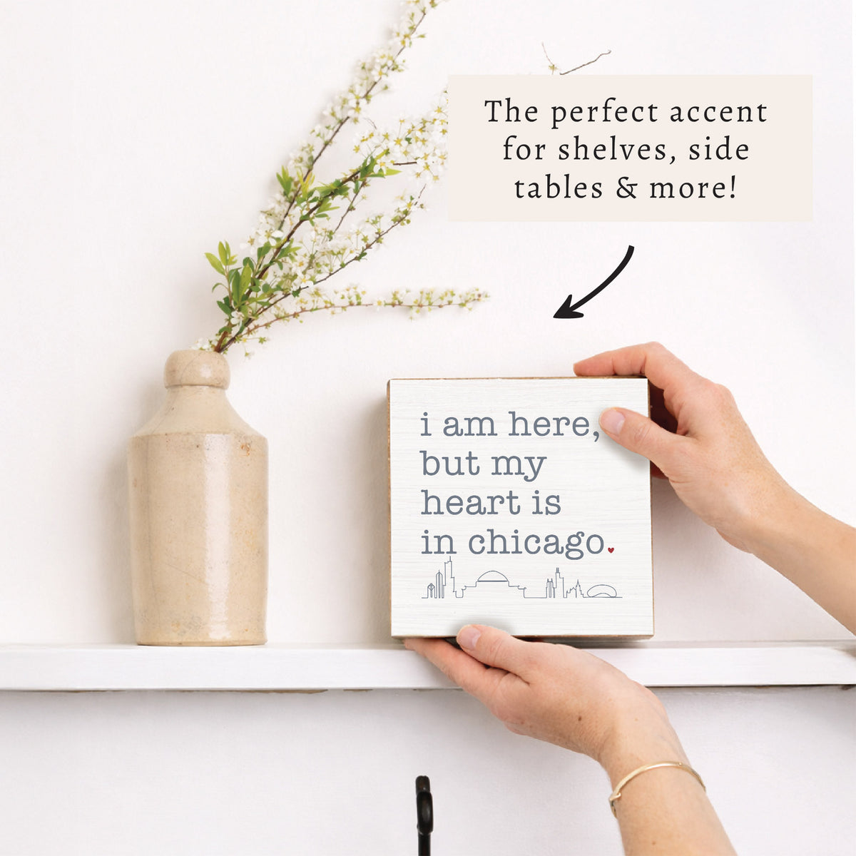 My Heart Is In Chicago Block Sign
