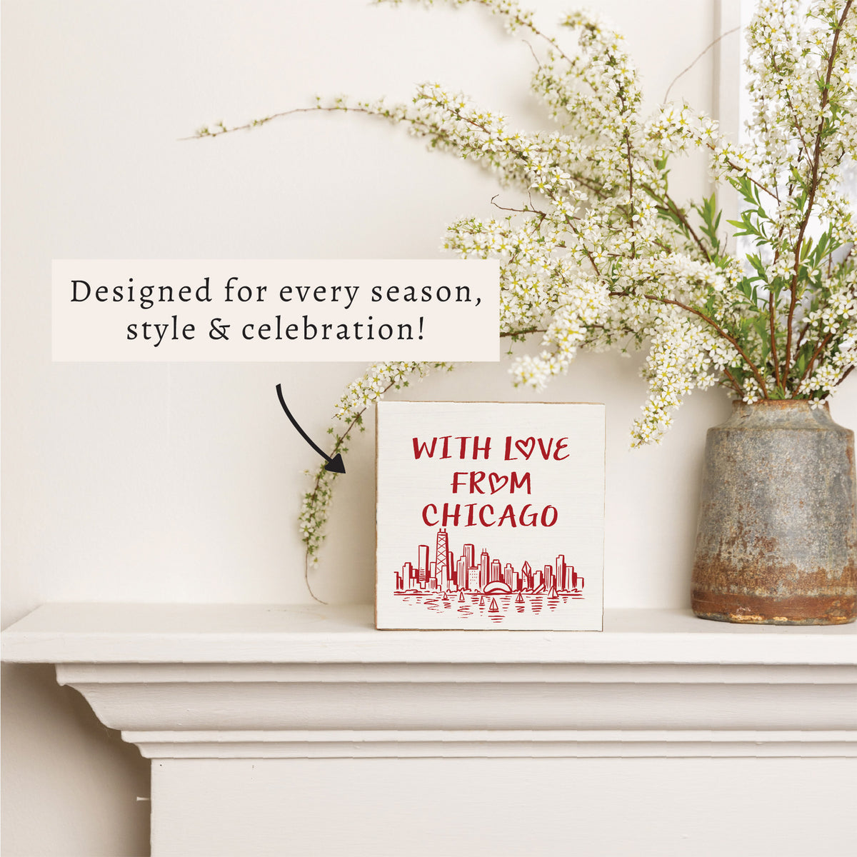 With Love From Chicago Block Sign