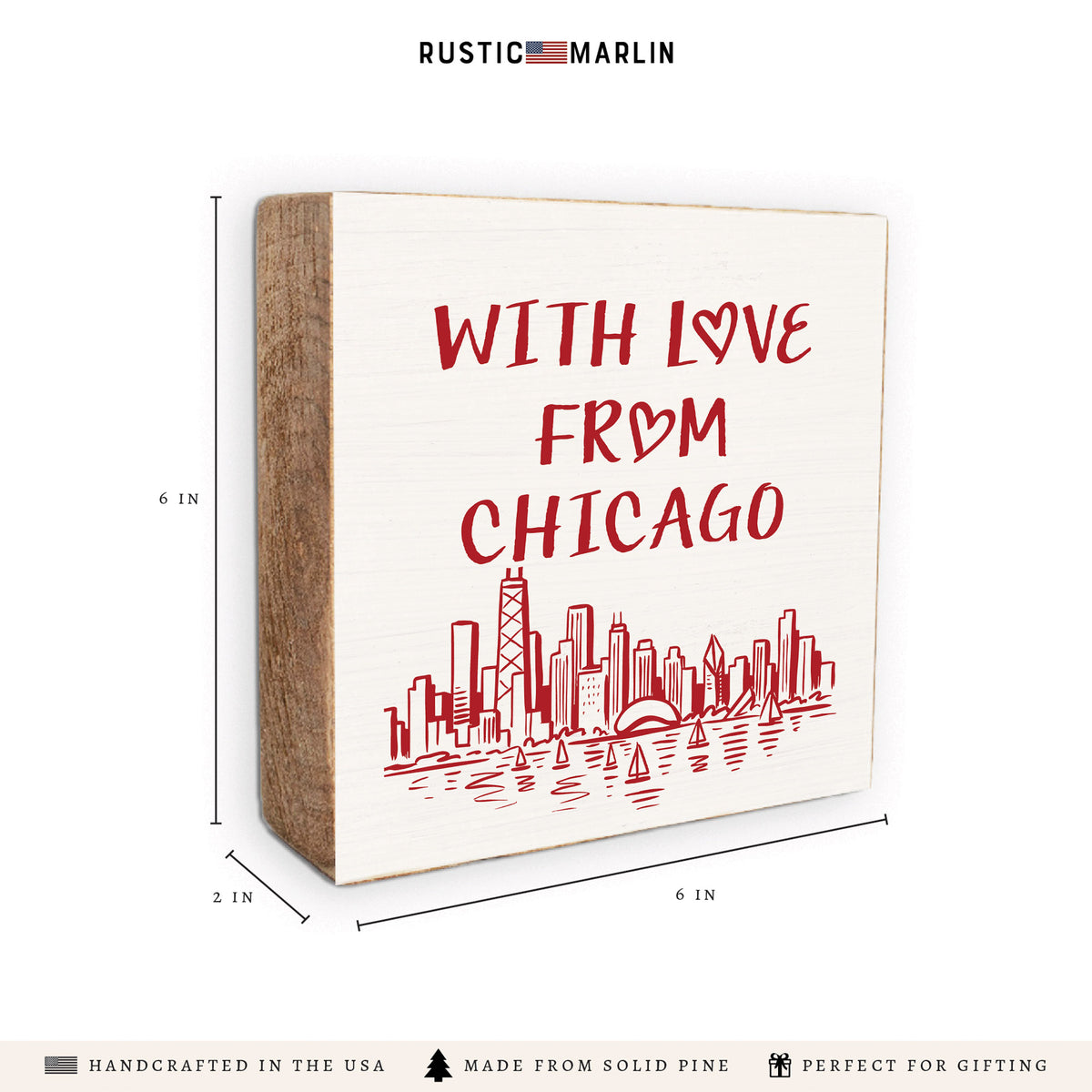 With Love From Chicago Block Sign