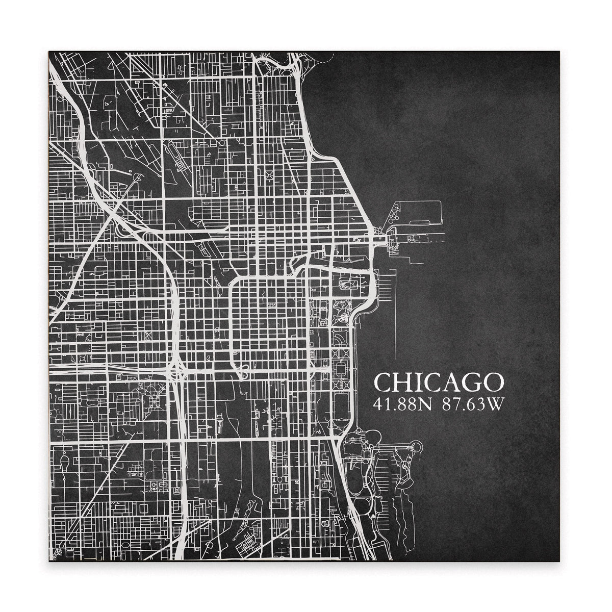 Chicago Charcoal City Grid Block Sign