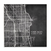 Chicago Charcoal City Grid Block Sign