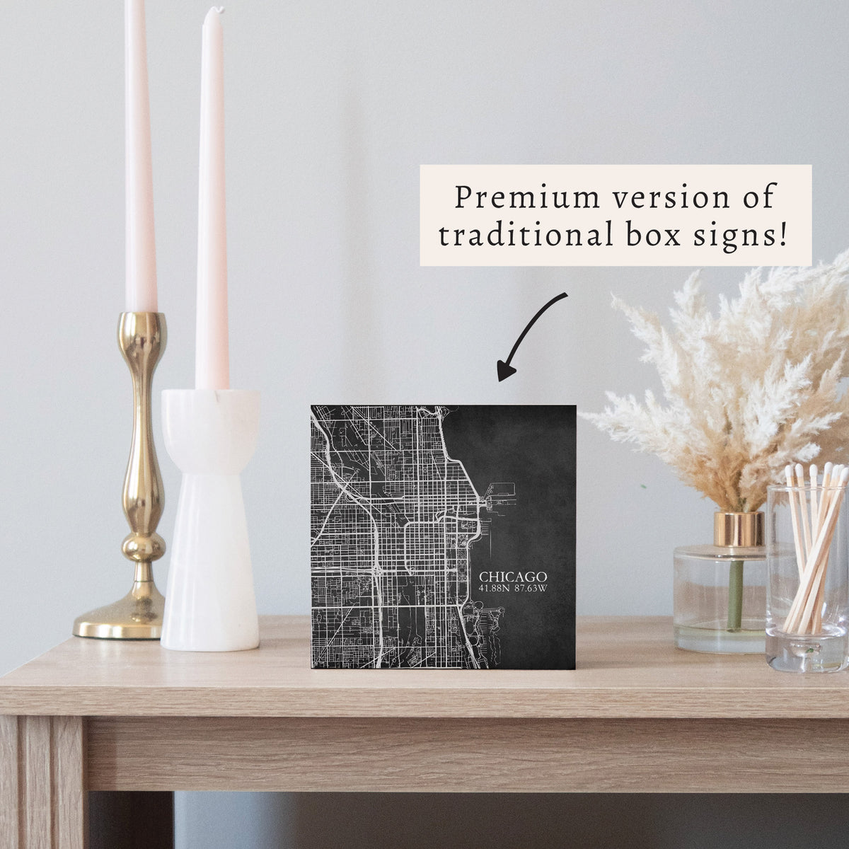 Chicago Charcoal City Grid Block Sign