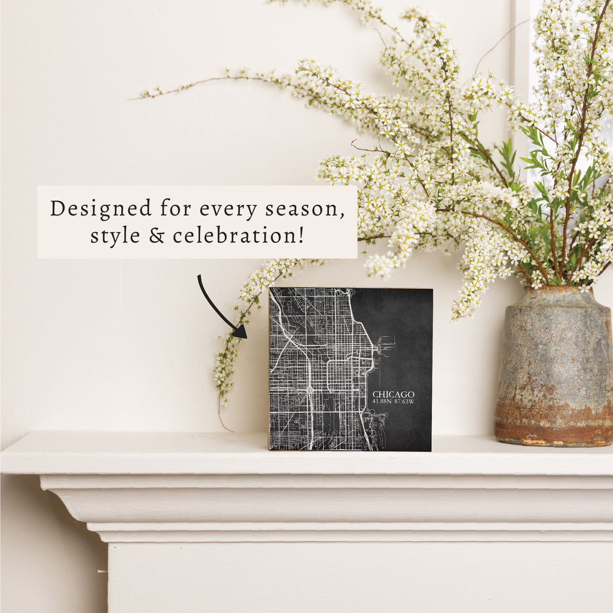 Chicago Charcoal City Grid Block Sign