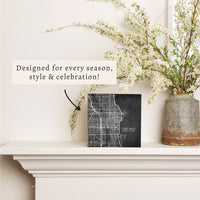 Chicago Charcoal City Grid Block Sign