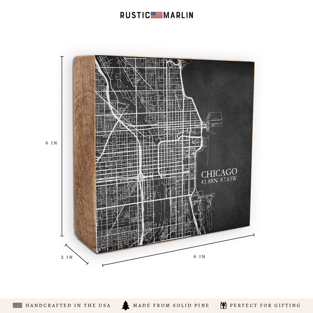 Chicago Charcoal City Grid Block Sign