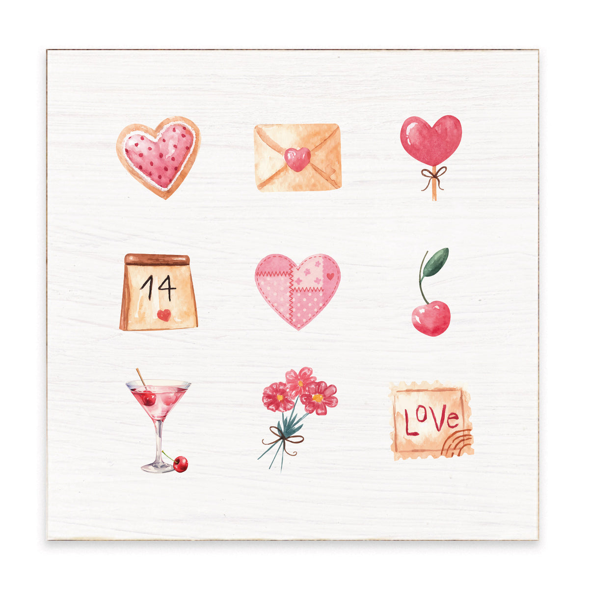 Valentine Icons Block Sign