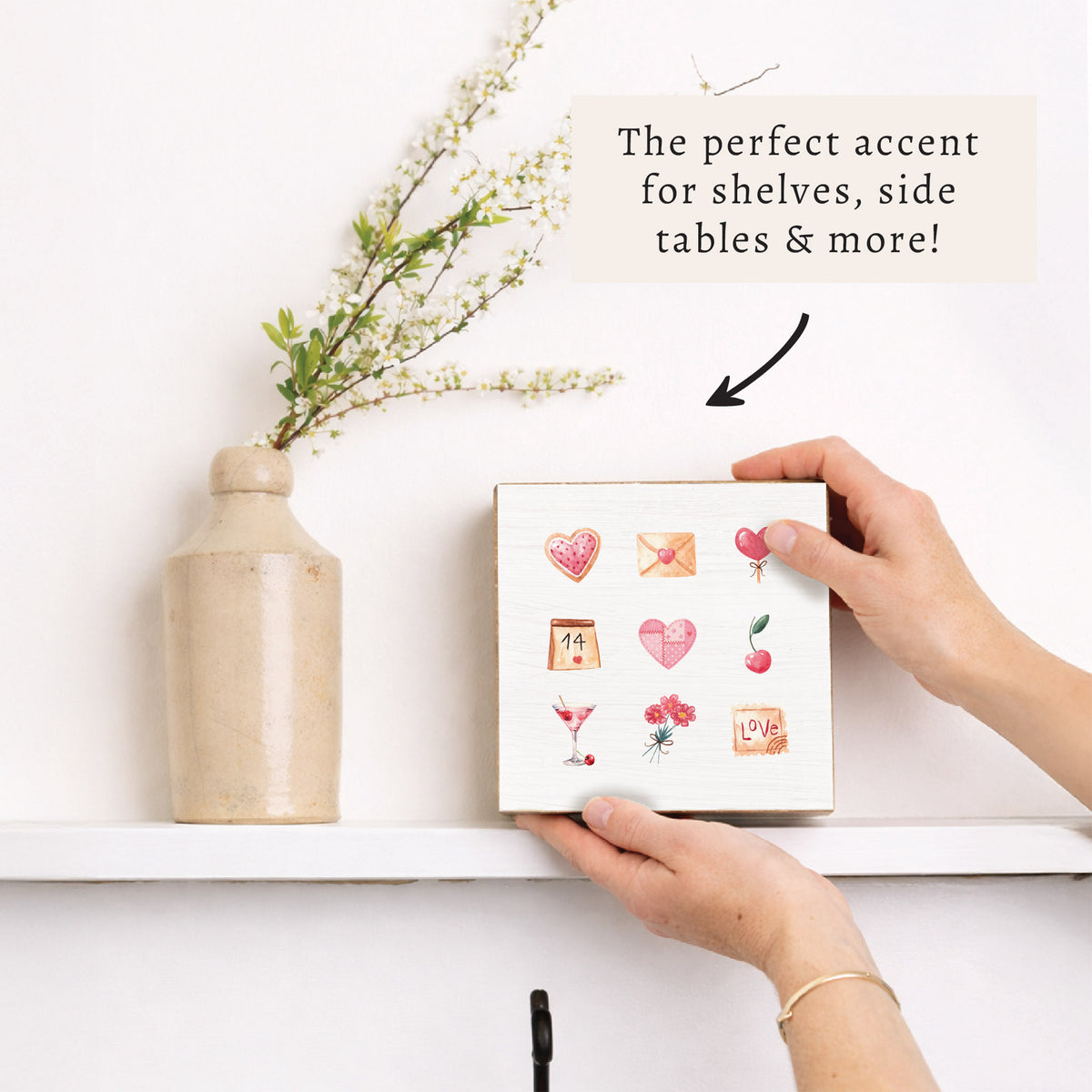 Valentine Icons Block Sign