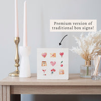 Valentine Icons Block Sign