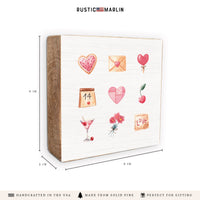 Valentine Icons Block Sign