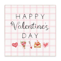 Happy Valentine's Day Gingham Block Sign