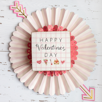 Happy Valentine's Day Gingham Block Sign