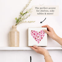 Pink Mosaic Heart Block Sign