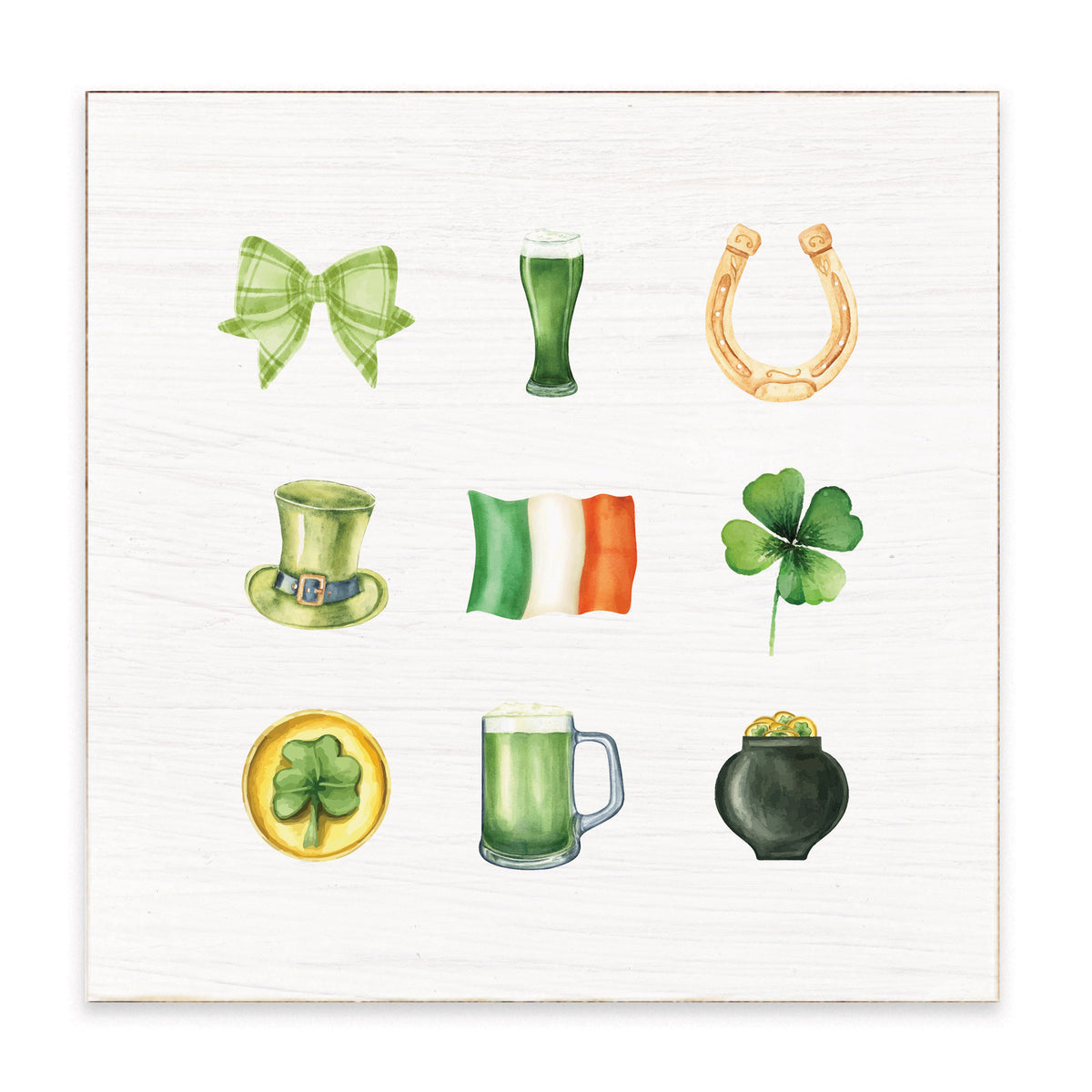 St. Patrick’s Day Icons Block Sign