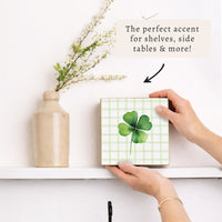 Shamrock Gingham Block Sign