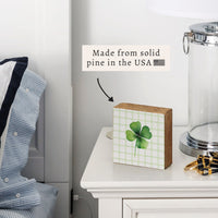 Shamrock Gingham Block Sign