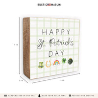 Happy St. Patrick's Day Gingham Block Sign