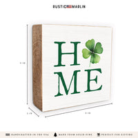 Home Shamrock Block Sign