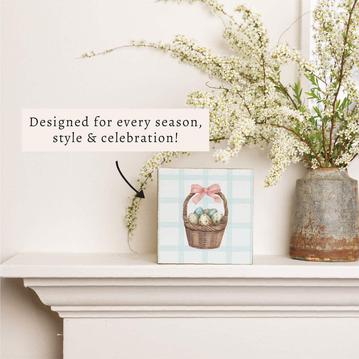 Easter Basket Block Sign