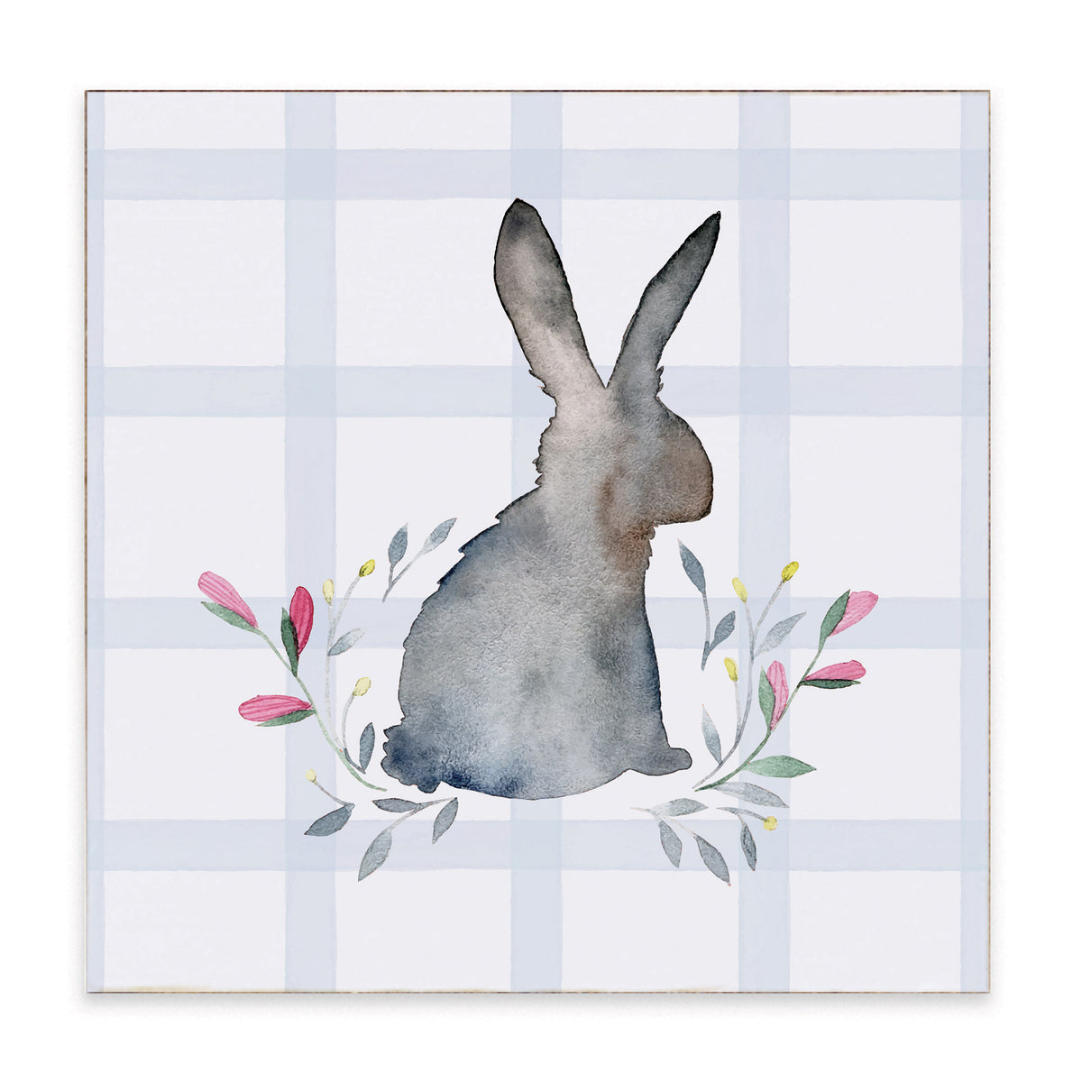 Easter Gingham Bunny Block Sign