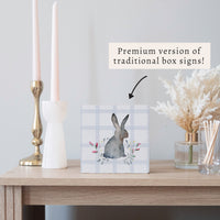 Easter Gingham Bunny Block Sign