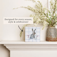 Easter Gingham Bunny Block Sign
