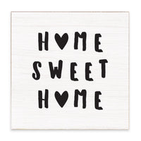 Home Sweet Home Hearts Block Sign