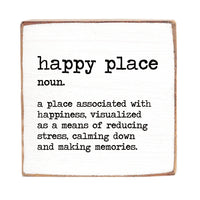 Happy Place Definition Block Sign
