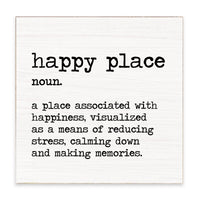 Happy Place Definition Block Sign