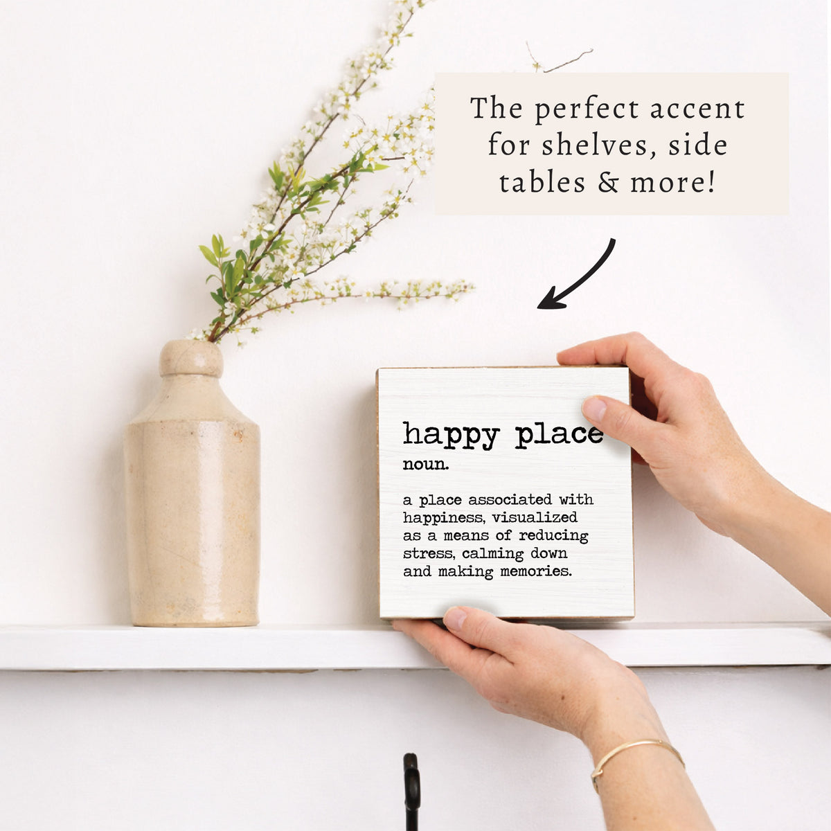 Happy Place Definition Block Sign