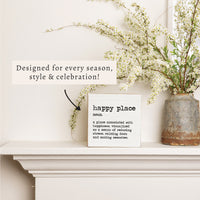 Happy Place Definition Block Sign