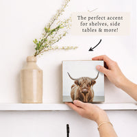 Highland Cow Block Sign