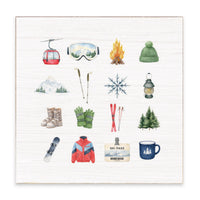 Ski Icons Block Sign