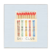Ski Club Match Box Block Sign