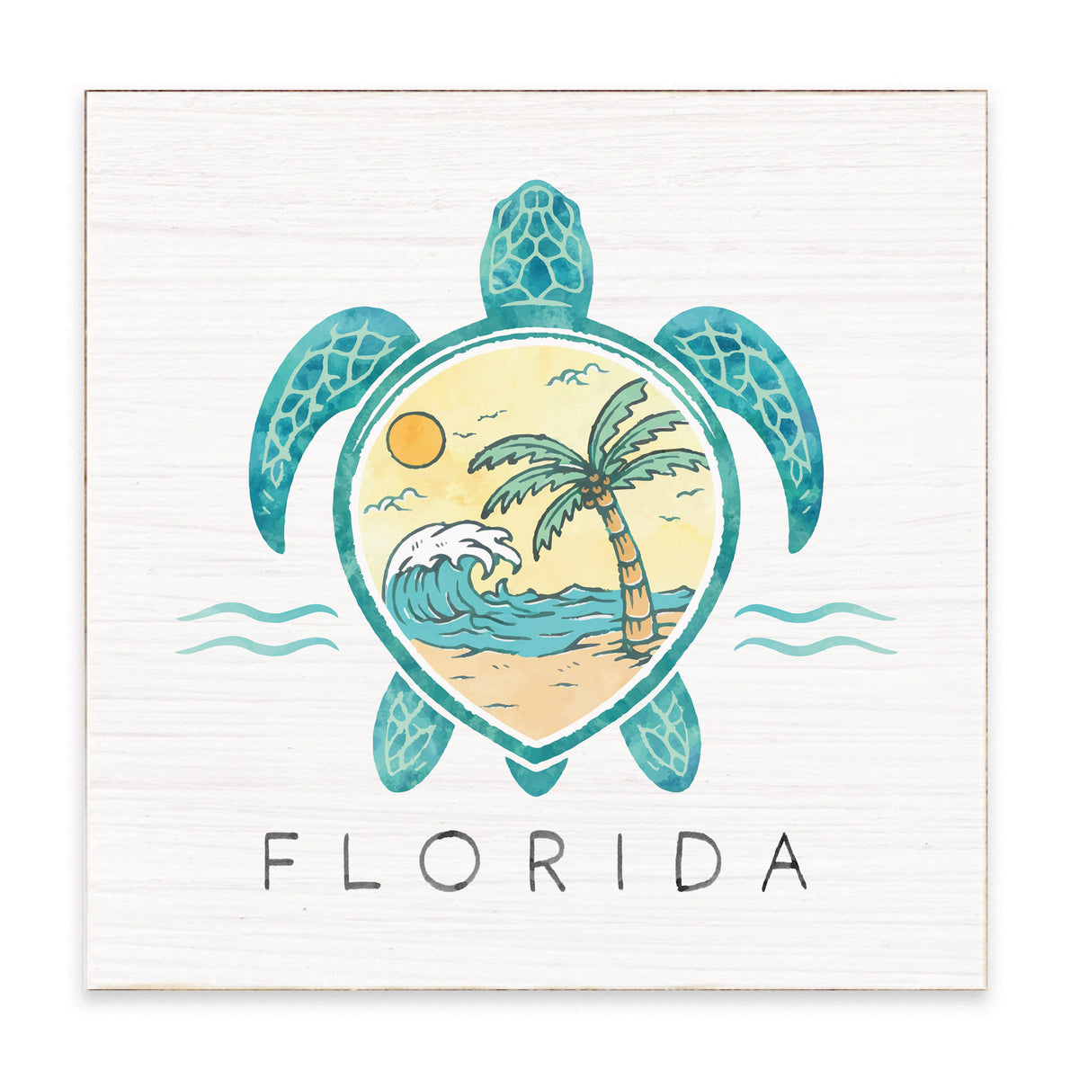 Florida Sea Turtle Block Sign