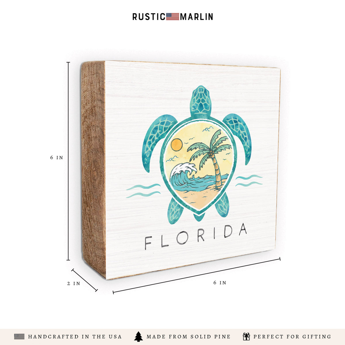 Florida Sea Turtle Block Sign
